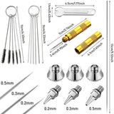 21Pcs Airbrush Nozzle Cap Kit Replacement Part