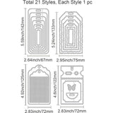 21Pcs Bookmarks Frames Cutting Dies Metal Stamp Border Embossing Stencils DIY