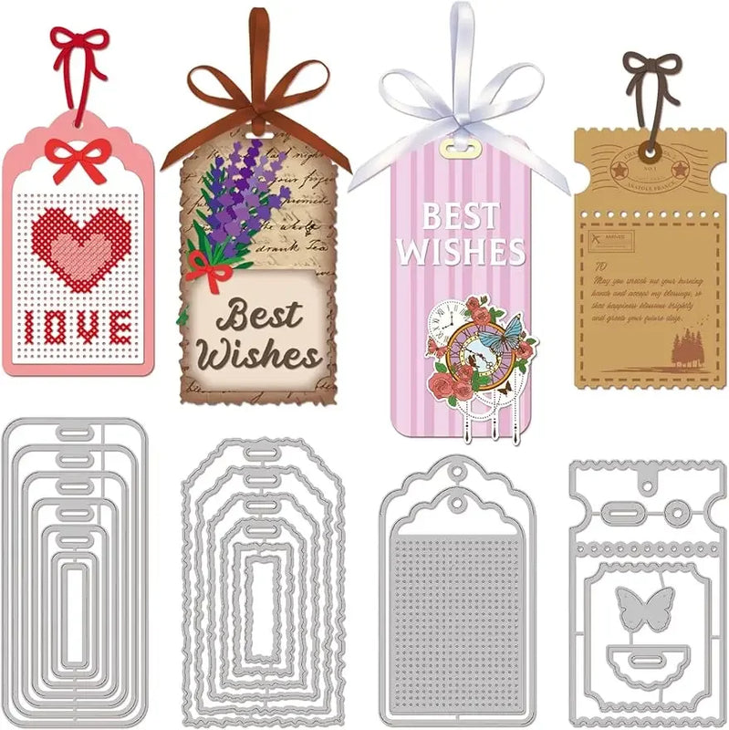 21Pcs Bookmarks Frames Cutting Dies Metal Stamp Border Embossing Stencils DIY