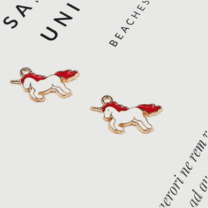 Unicorn Glazing Colorful Earring Necklace Pendants