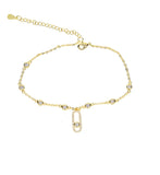 Zirconia Charm Anklet Foot Chain Summer Bracelet Beach Foot Jewelry