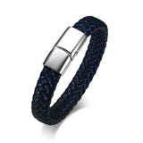 Men's Leather Bracelet Stainless Steel Closure Classic Jewelry