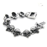 Skeleton Bracelet Stainless Steel Biker Bracelet