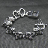 Skeleton Bracelet Stainless Steel Biker Bracelet