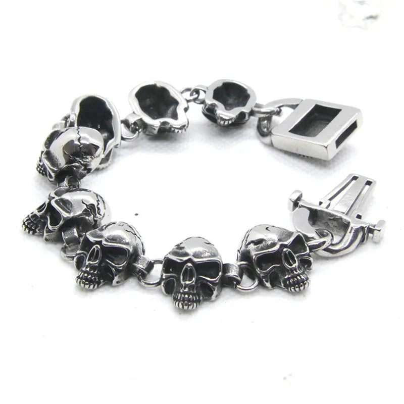 Skeleton Bracelet Stainless Steel Biker Bracelet