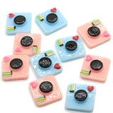 21mm Resin Pink Camera Flatback Ornament for Key Chain Decorations