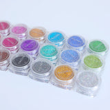 21pcs Holographic Laser Glitter Epoxy Resin Silicone Mold Filler Glitter Powder