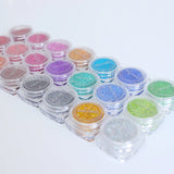 21pcs Holographic Laser Glitter Epoxy Resin Silicone Mold Filler Glitter Powder