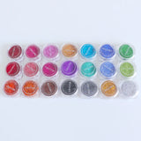 21pcs Holographic Laser Glitter Epoxy Resin Silicone Mold Filler Glitter Powder