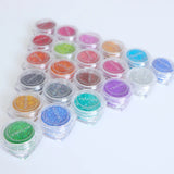 21pcs Holographic Laser Glitter Epoxy Resin Silicone Mold Filler Glitter Powder