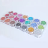 21pcs Holographic Laser Glitter Epoxy Resin Silicone Mold Filler Glitter Powder