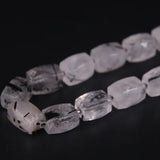 Rutilated Quartz Cube Pendant Beads for Jewelry Making