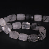 Rutilated Quartz Cube Pendant Beads for Jewelry Making