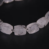 Rutilated Quartz Cube Pendant Beads for Jewelry Making