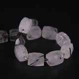 Rutilated Quartz Cube Pendant Beads for Jewelry Making