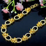 Golden Citrine CZ Silver Bracelet 7.0-8.0inch