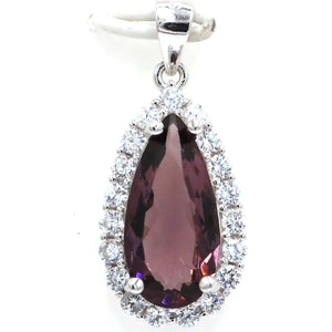 Green Peridot Amethyst CZ 925 Silver Pendant