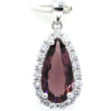 Green Peridot Amethyst CZ 925 Silver Pendant