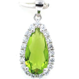 Green Peridot Amethyst CZ 925 Silver Pendant