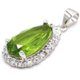 Green Peridot Amethyst CZ 925 Silver Pendant