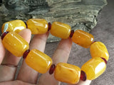 Natural Mexican Yellow Amber Beeswax Beads Bracelet 21x16.1mm