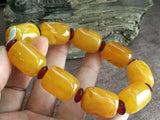 Natural Mexican Yellow Amber Beeswax Beads Bracelet 21x16.1mm