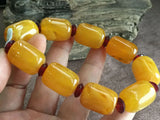 Natural Mexican Yellow Amber Beeswax Beads Bracelet 21x16.1mm