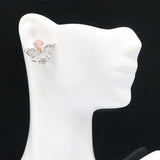 21x19mm Pink Kunzite CZ Silver Earrings