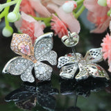 21x19mm Pink Kunzite CZ Silver Earrings