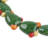 10pcs Green Cactus Porcelain Beads for DIY Jewelry Making Crafts