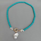 Baroque Pearl Turquoise Choker Necklace