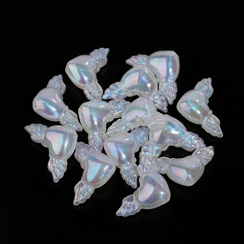 Heart Shape Wing Beads Charms for DIY Jewelry Making