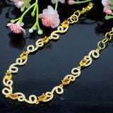 Romantic 8g Golden Citrine CZ Ladies Silver Bracelet