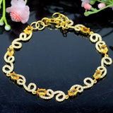 Romantic 8g Golden Citrine CZ Ladies Silver Bracelet