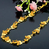 Romantic Golden Citrine Ladies Silver Bracelet 6.5-8.5inch