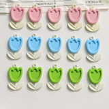 30pcs Spring Pastel Colors Resin Tulips Jewelry Necklace Pendants Earring Charms