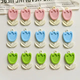 30pcs Spring Pastel Colors Resin Tulips Jewelry Necklace Pendants Earring Charms