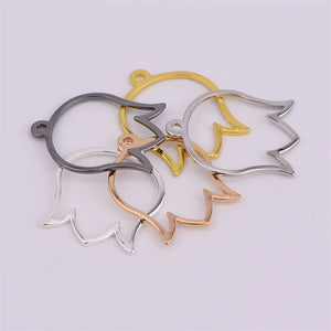 18mm Hollow Flower Bone Copper Ring Pendant Earring Bracelet Accessory DIY