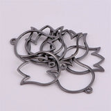 18mm Hollow Flower Bone Copper Ring Pendant Earring Bracelet Accessory DIY