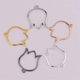 18mm Hollow Flower Bone Copper Ring Pendant Earring Bracelet Accessory DIY