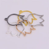 18mm Hollow Flower Bone Copper Ring Pendant Earring Bracelet Accessory DIY