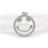 Micro Pave Clear CZ Smile Face Charm for Necklaces