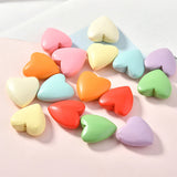 50pcs Bright Spring Colors Wood Heart Beads 22*20mm Jewelry Charms Pendant