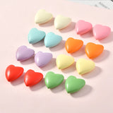 50pcs Bright Spring Colors Wood Heart Beads 22*20mm Jewelry Charms Pendant
