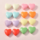 50pcs Bright Spring Colors Wood Heart Beads 22*20mm Jewelry Charms Pendant