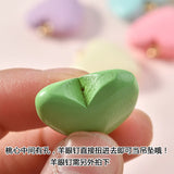 50pcs Bright Spring Colors Wood Heart Beads 22*20mm Jewelry Charms Pendant