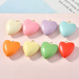 50pcs Bright Spring Colors Wood Heart Beads 22*20mm Jewelry Charms Pendant