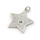 Micro Pave Clear CZ Star Charm for Bracelets or Necklaces