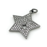 Micro Pave Clear CZ Star Charm for Bracelets or Necklaces