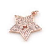Micro Pave Clear CZ Star Charm for Bracelets or Necklaces